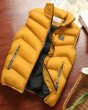 2024 New Puffer Sleeveless Coats Mens Solid Color Down Jacket Winter Warm Vest Jacket Men Waistcoat Outwear Windbreaker Clothing