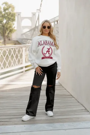 ALABAMA CRIMSON TIDE HAVING A BALL PREMIUM FLEECE DROP SHOULDER CREWNECK PULLOVER BY MADI PREWETT TROUTT