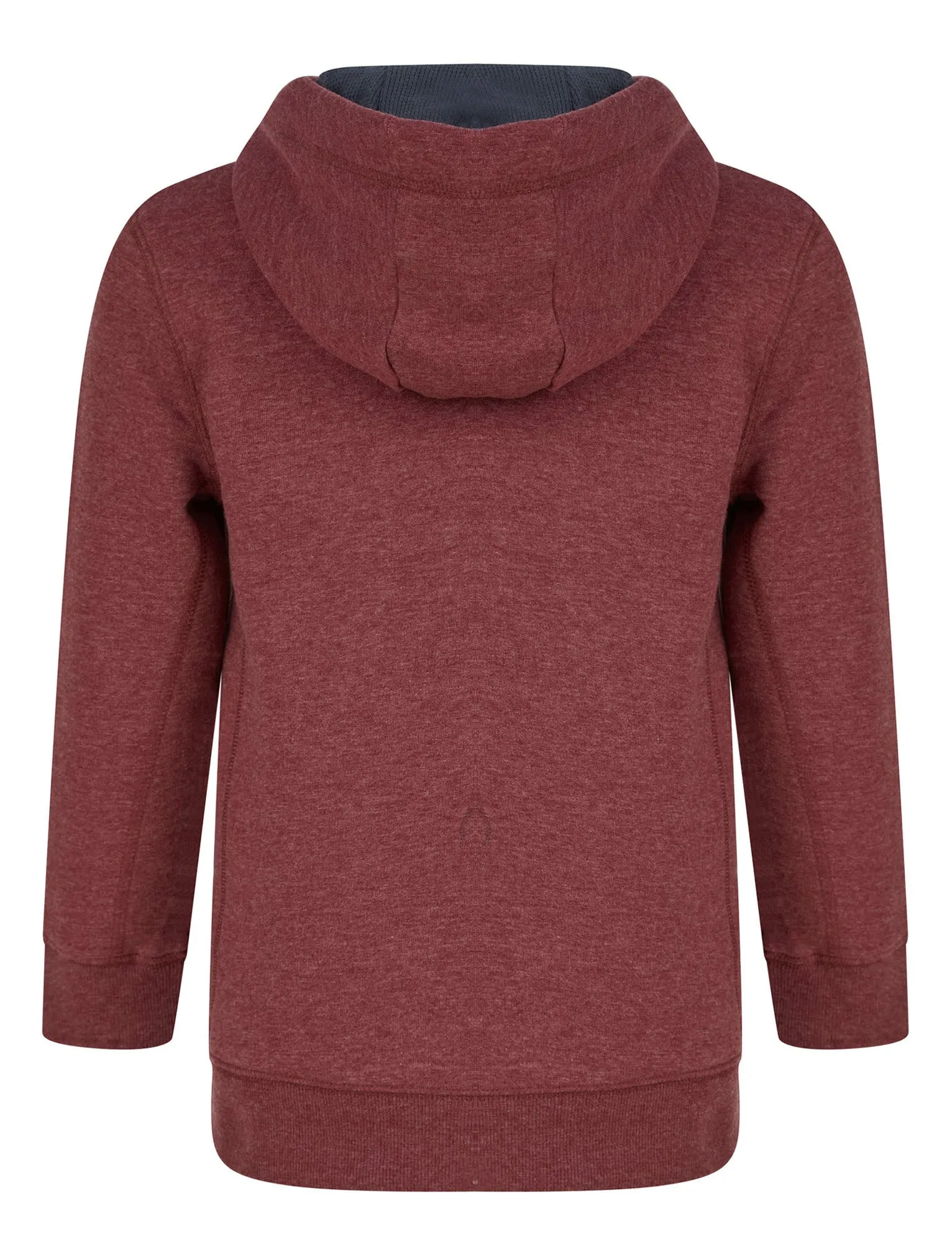 Boys Ribba Motif Brushback Fleece Pullover Hoodie in Merlot Marl - Tokyo Laundry Kids