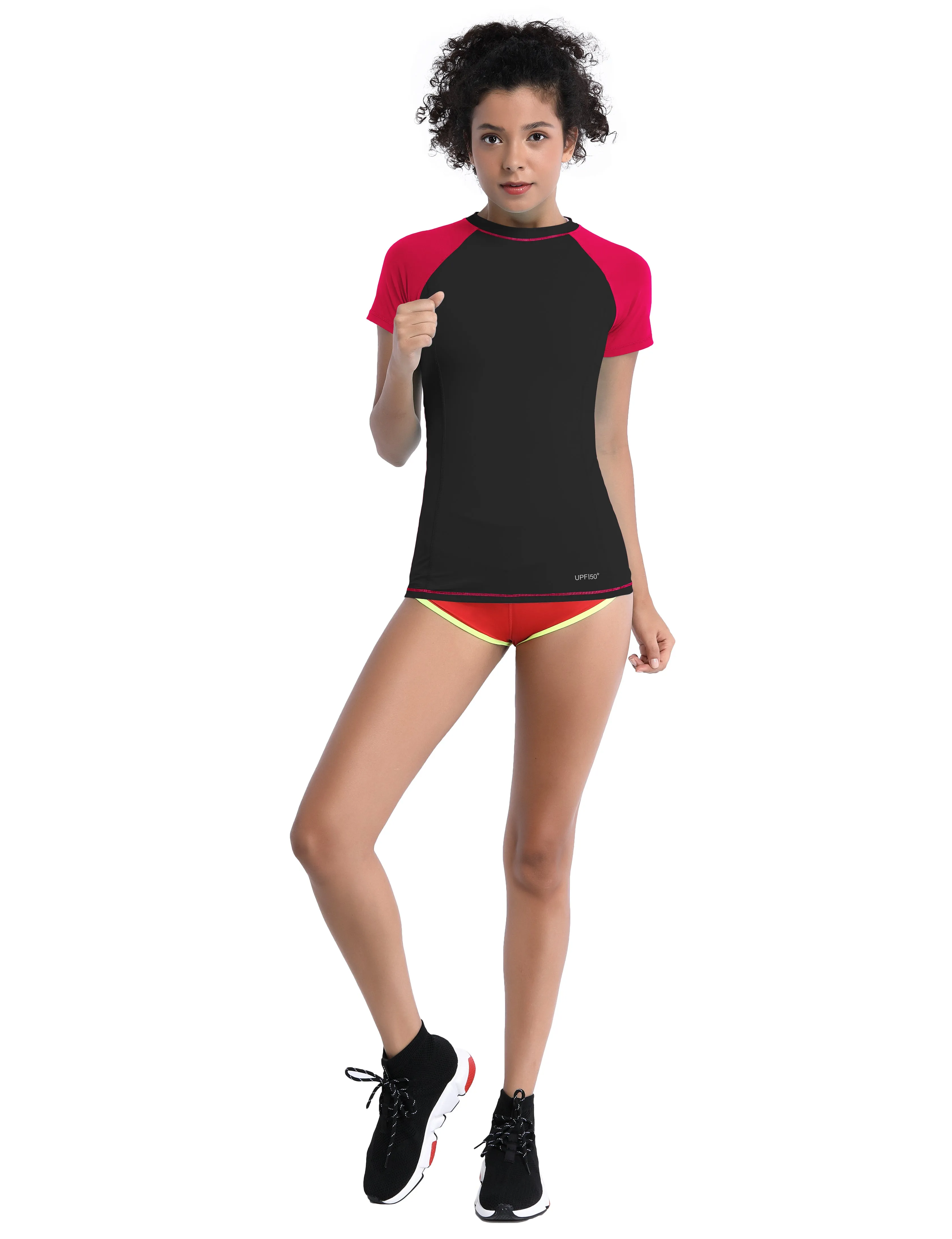 BUBBLELIME 84P/16S Short Sleeve Rashguard for Women Mix Color