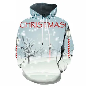 Christmas Hoodie Men Christmas Tree Sweatshirt Printed Snow Hoody Anime New Year Hooded Casual Bird 3d Printed