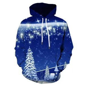 Christmas Sweatshirts men Star Sweatshirt Printed Galaxy Hoody Anime Snow Hoodie Print