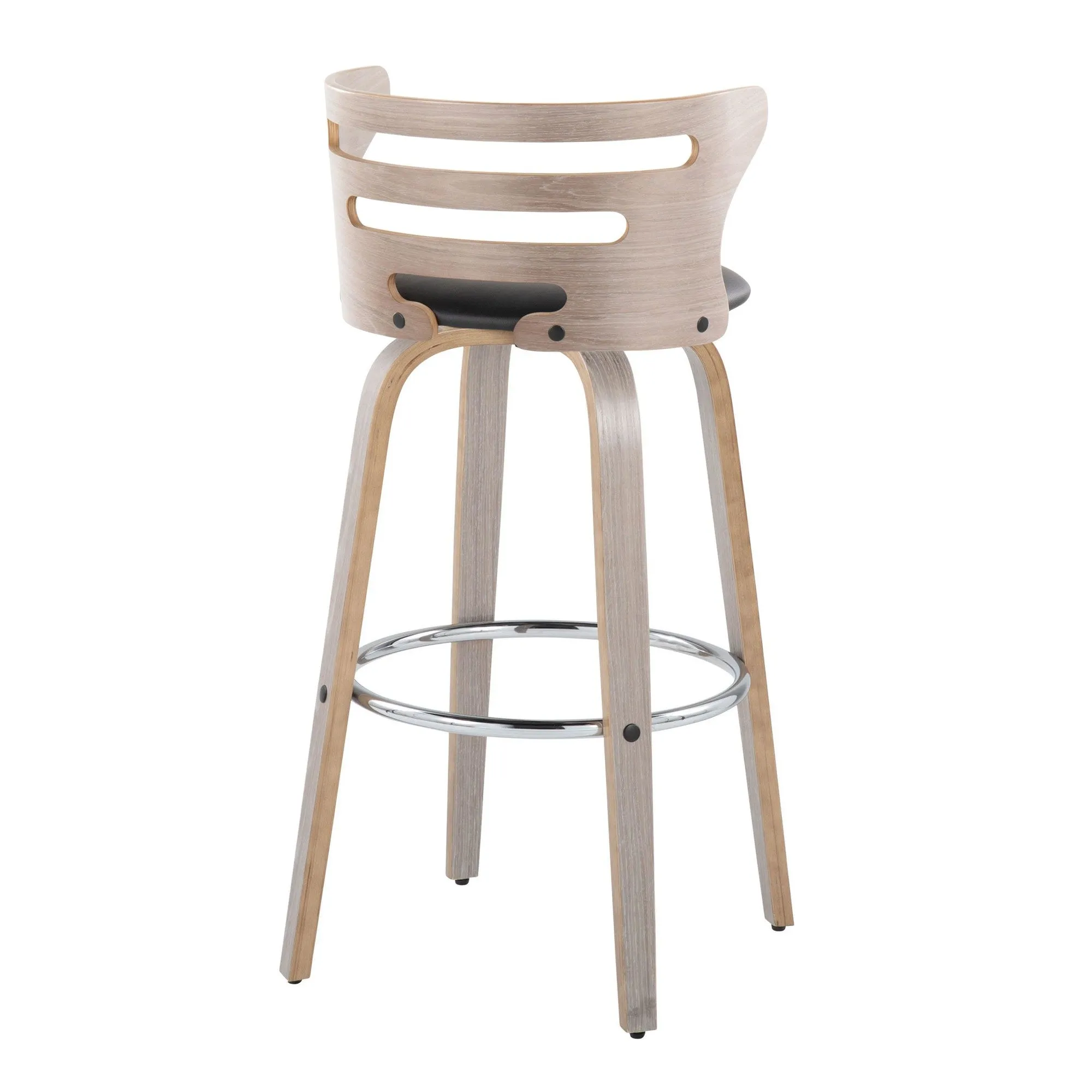 Cosini 30" Fixed-Height Barstool - Set of 2 By LumiSource - B30-COSIPU-GRTZR2 LGYLGYBK2