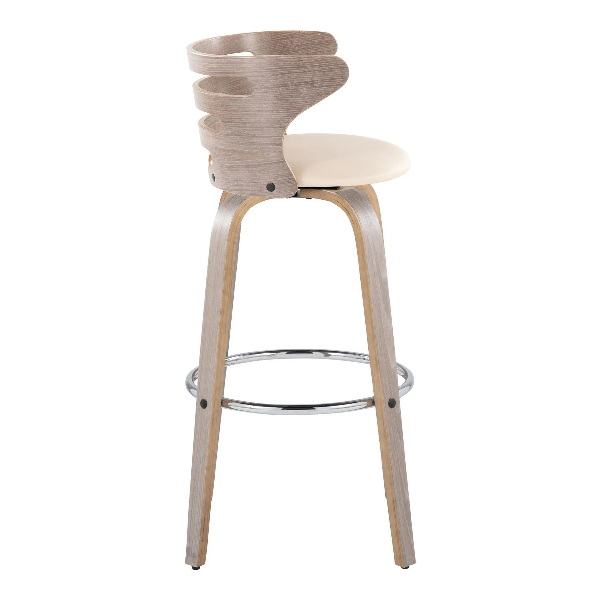 Cosini 30" Fixed-Height Barstool - Set of 2 By LumiSource - B30-COSIPU-GRTZR2 LGYLGYBK2