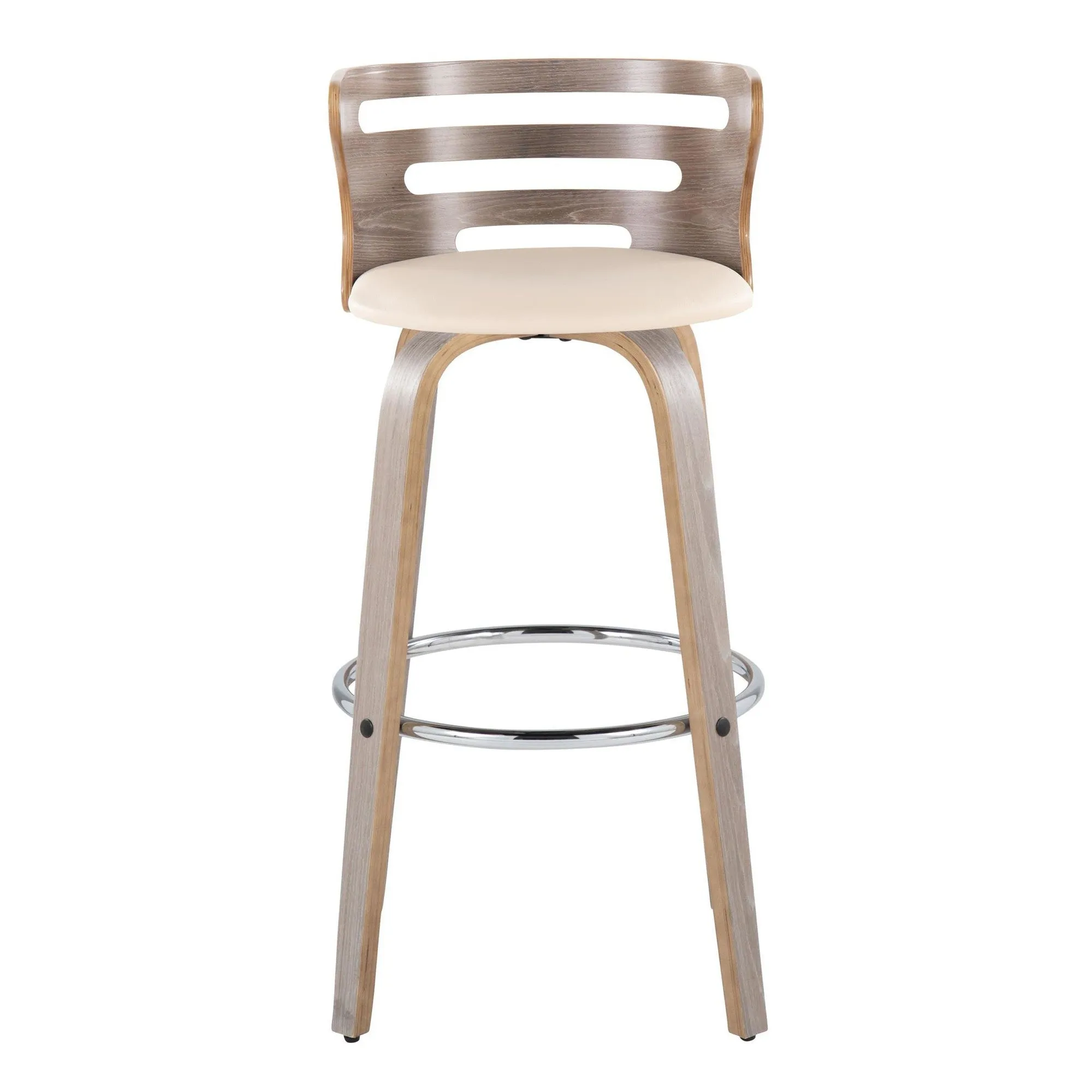 Cosini 30" Fixed-Height Barstool - Set of 2 By LumiSource - B30-COSIPU-GRTZR2 LGYLGYBK2