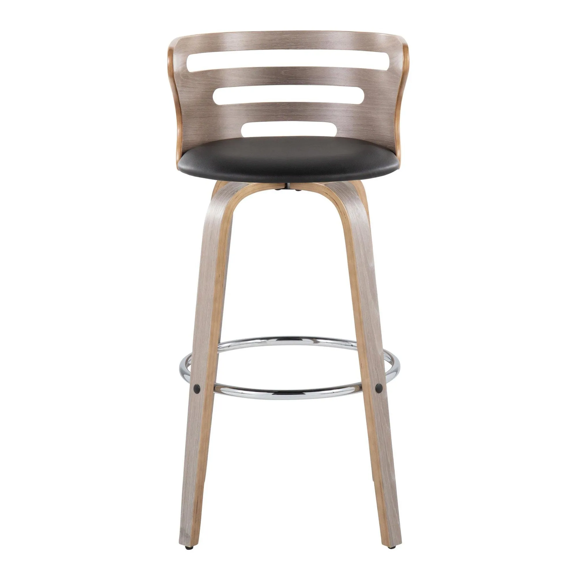 Cosini 30" Fixed-Height Barstool - Set of 2 By LumiSource - B30-COSIPU-GRTZR2 LGYLGYBK2