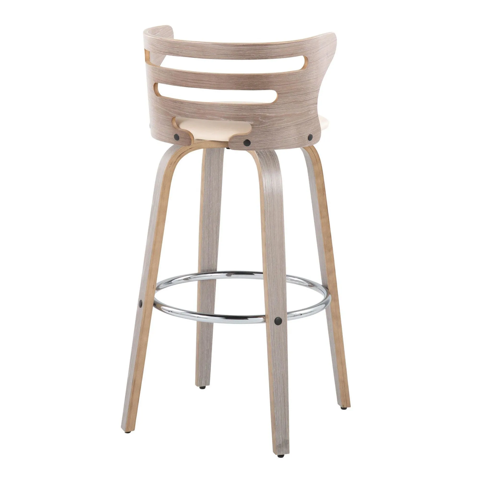 Cosini 30" Fixed-Height Barstool - Set of 2 By LumiSource - B30-COSIPU-GRTZR2 LGYLGYBK2