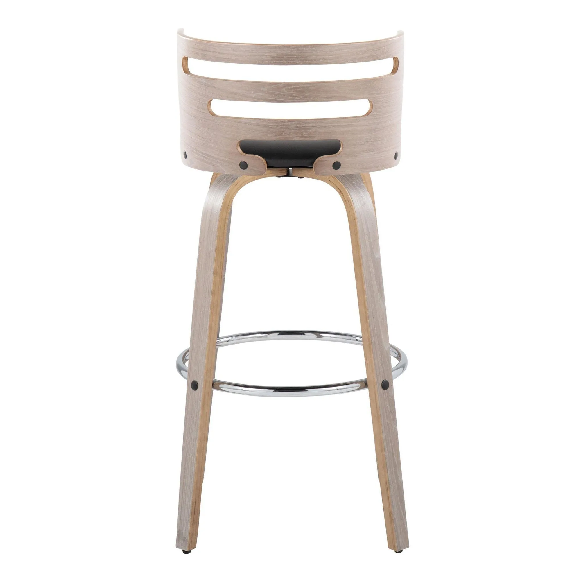 Cosini 30" Fixed-Height Barstool - Set of 2 By LumiSource - B30-COSIPU-GRTZR2 LGYLGYBK2