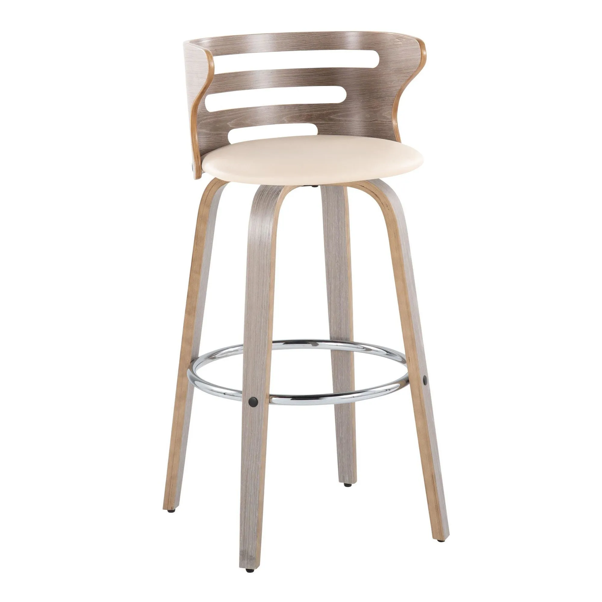 Cosini 30" Fixed-Height Barstool - Set of 2 By LumiSource - B30-COSIPU-GRTZR2 LGYLGYBK2