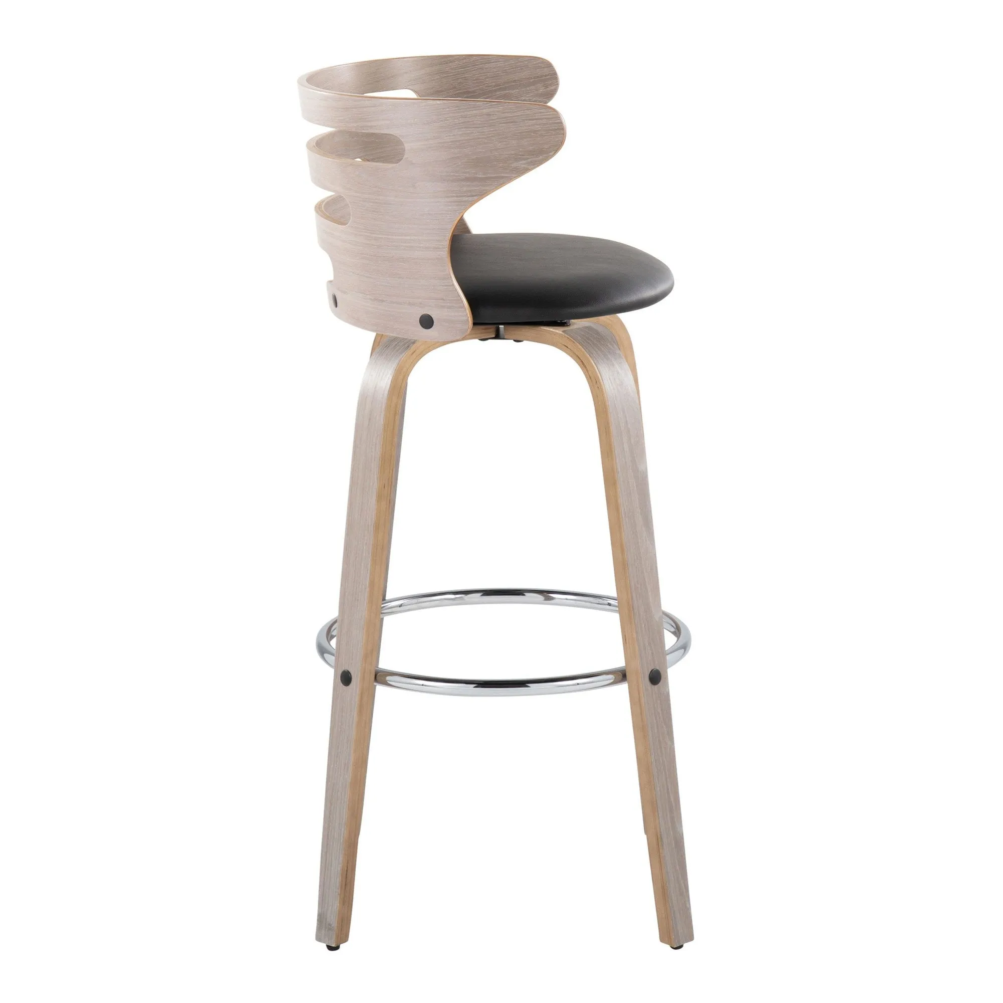 Cosini 30" Fixed-Height Barstool - Set of 2 By LumiSource - B30-COSIPU-GRTZR2 LGYLGYBK2