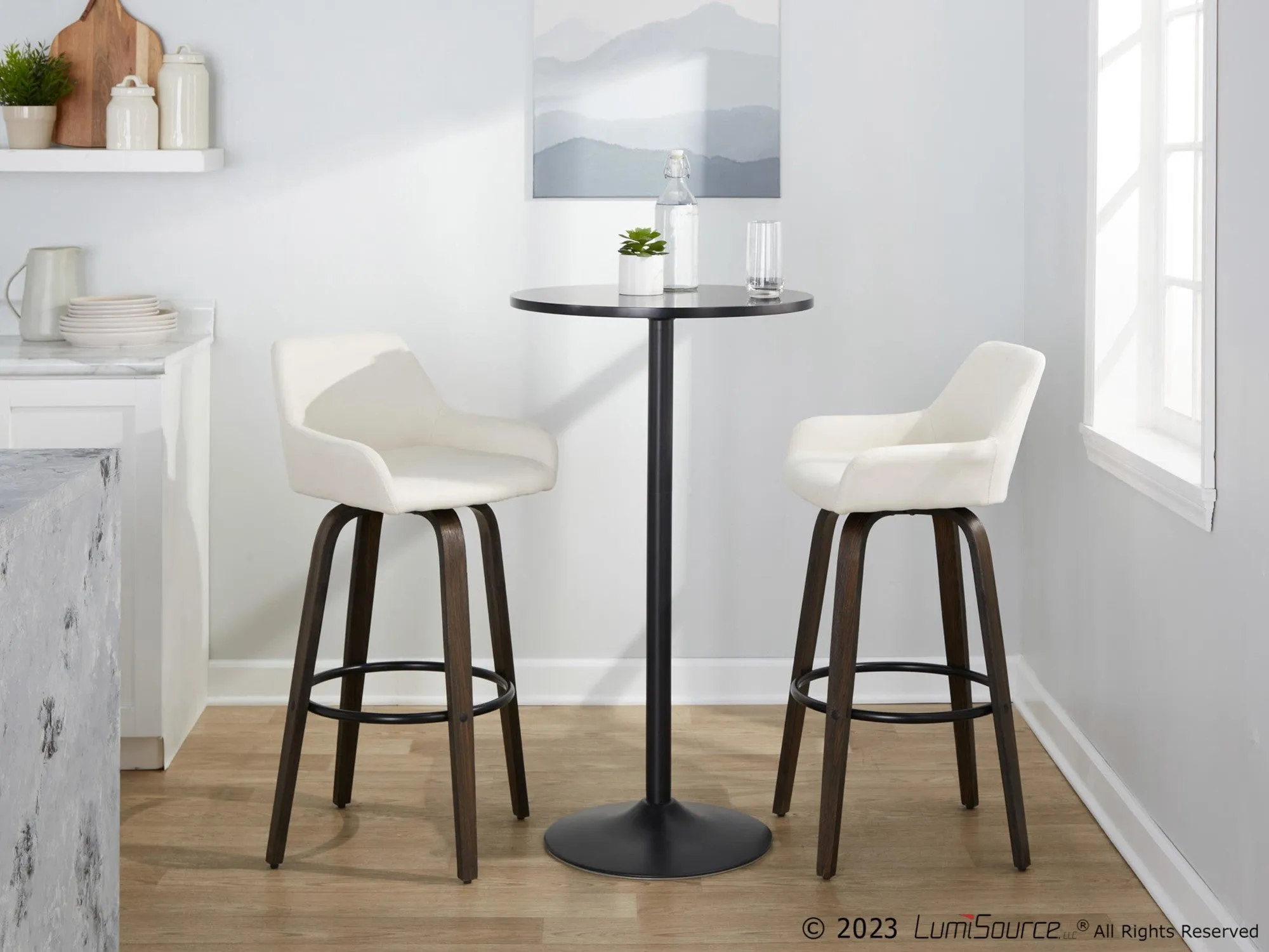 Daniella 30" Fixed-Height Barstool - Set of 2 By LumiSource - B30-DNLAFB-GRTZQ2 BNCR2