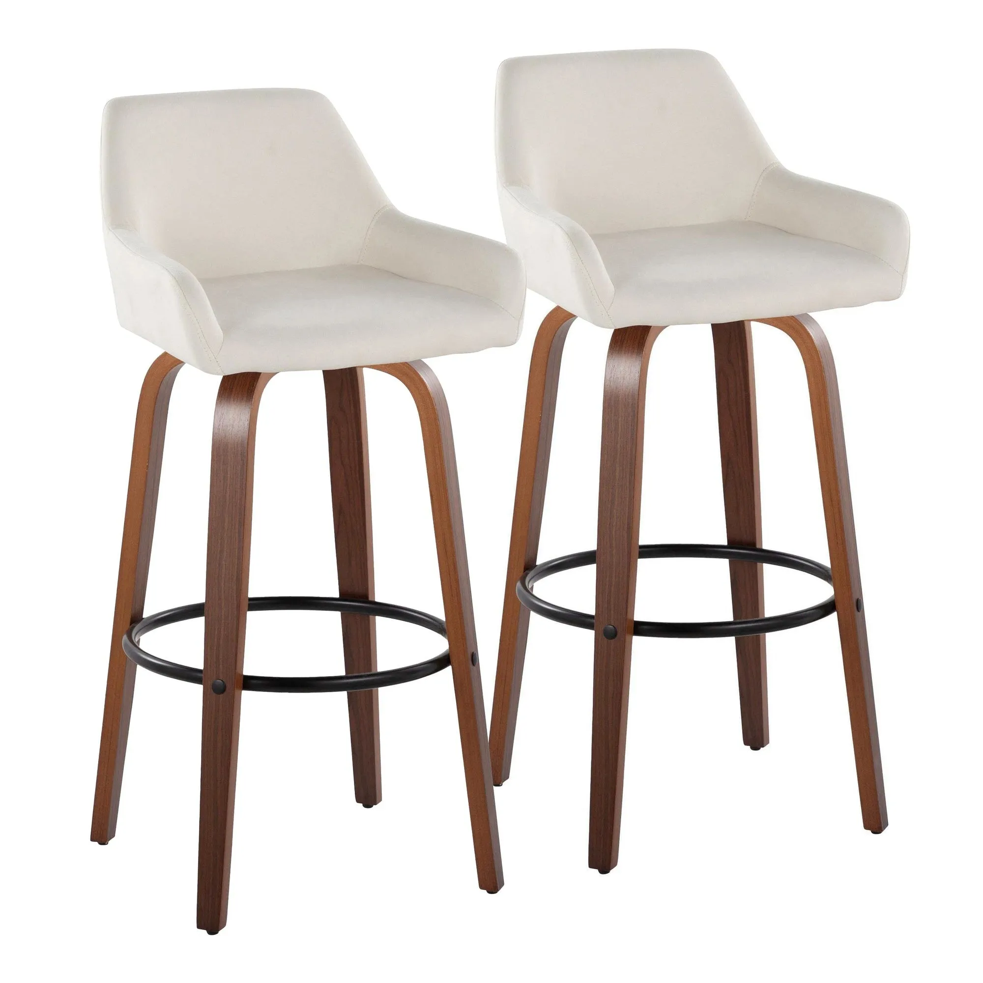 Daniella 30" Fixed-Height Barstool - Set of 2 By LumiSource - B30-DNLAFB-GRTZQ2 BNCR2