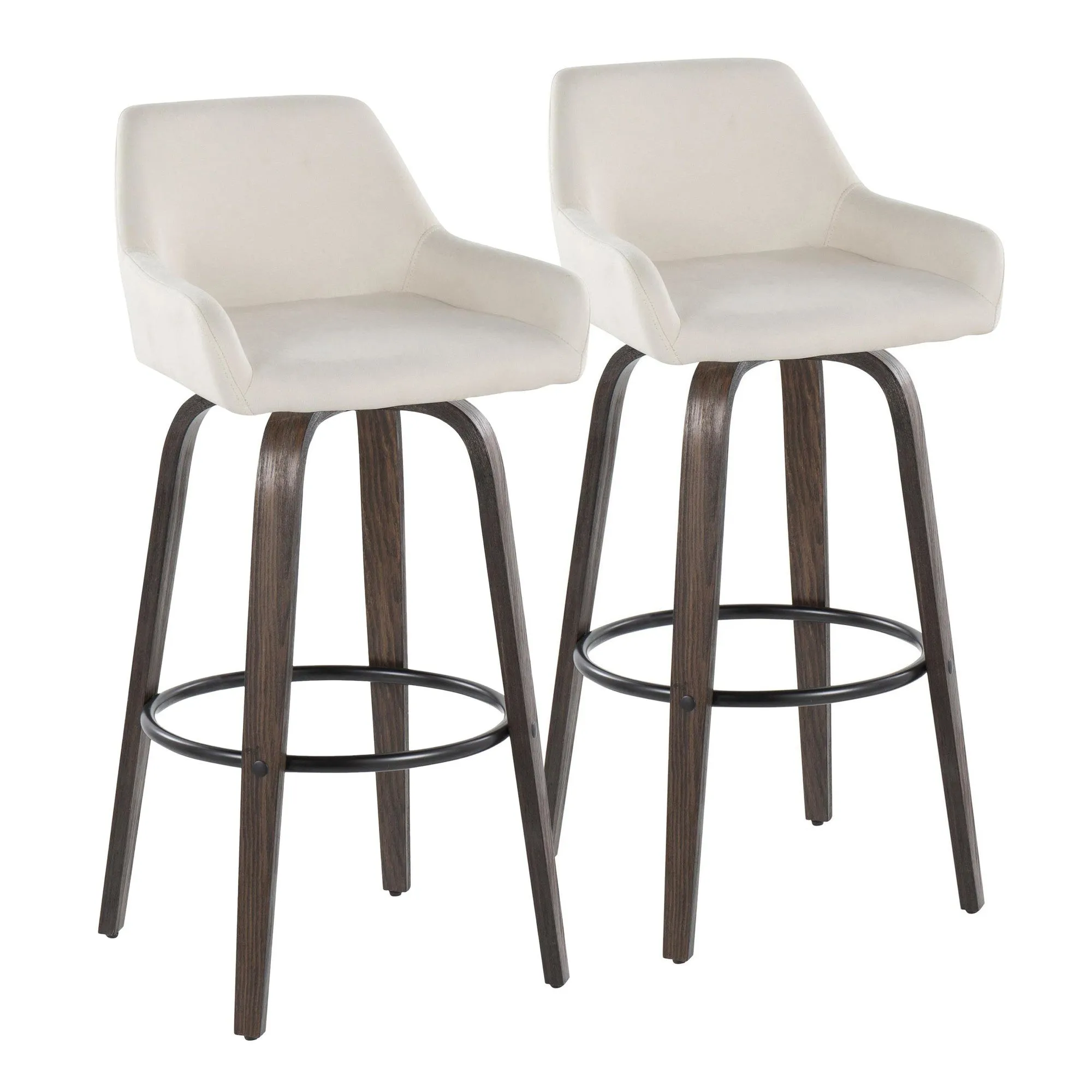 Daniella 30" Fixed-Height Barstool - Set of 2 By LumiSource - B30-DNLAFB-GRTZQ2 BNCR2