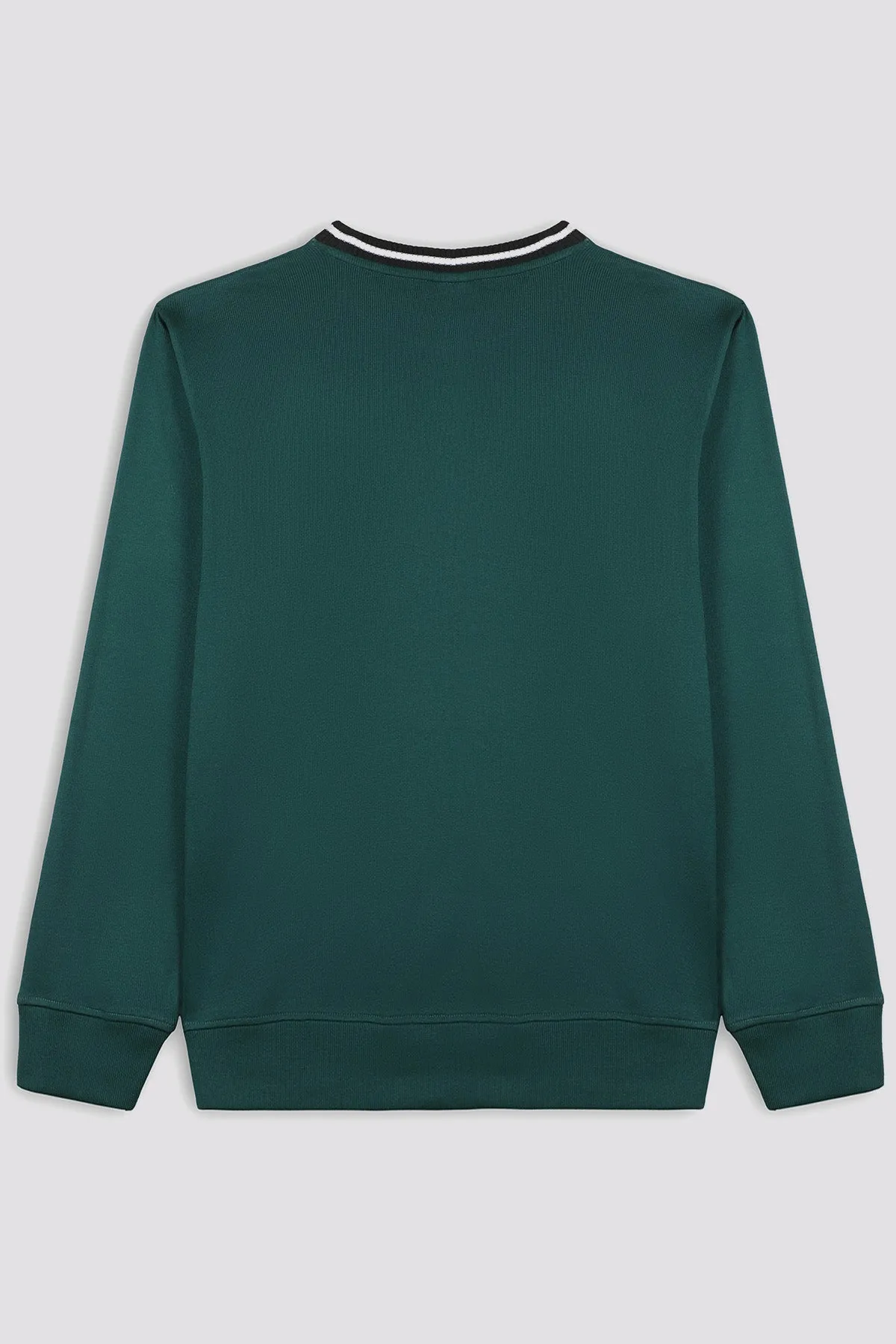 Dark Teal Contrast Rib Sweatshirt - W23 - MSW080R