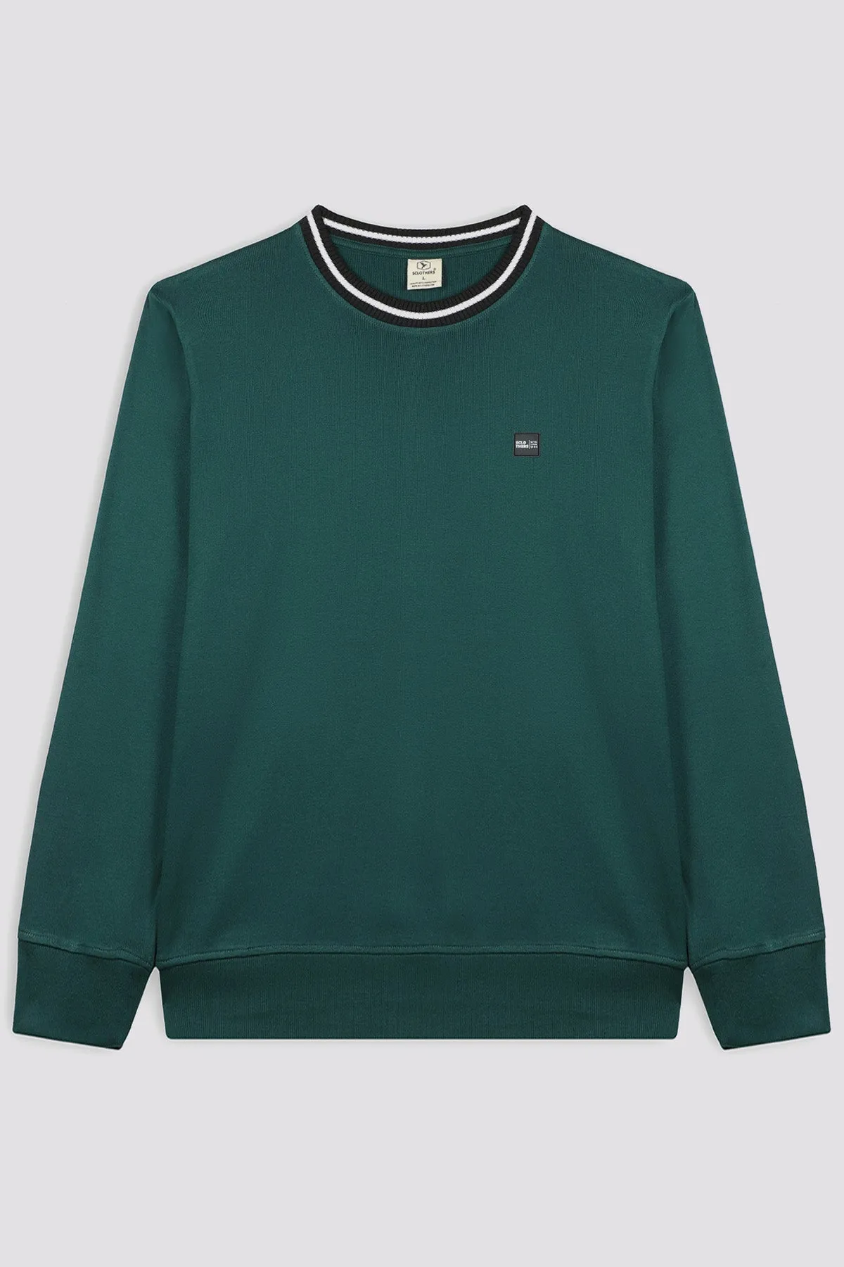 Dark Teal Contrast Rib Sweatshirt - W23 - MSW080R