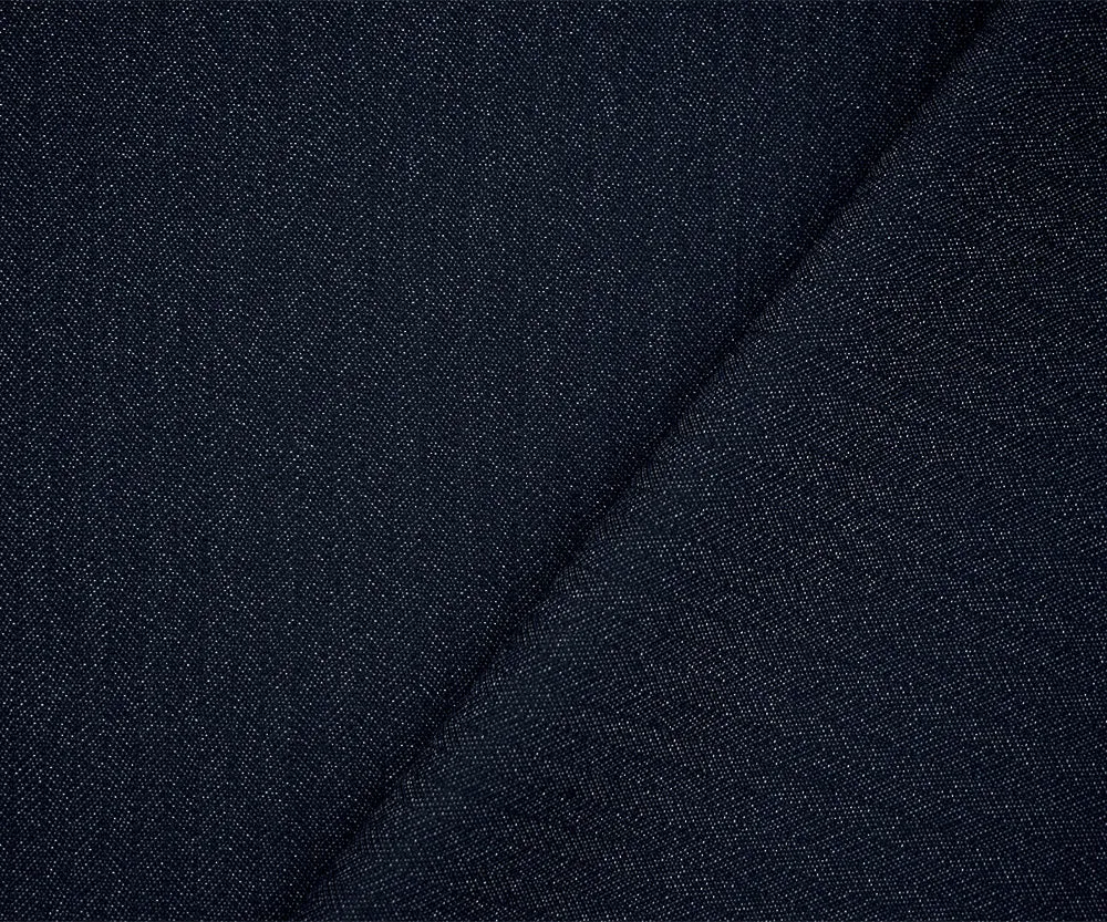 Deep Blue-Gray Poly-Wool Herringbone Twill Suiting Fabric