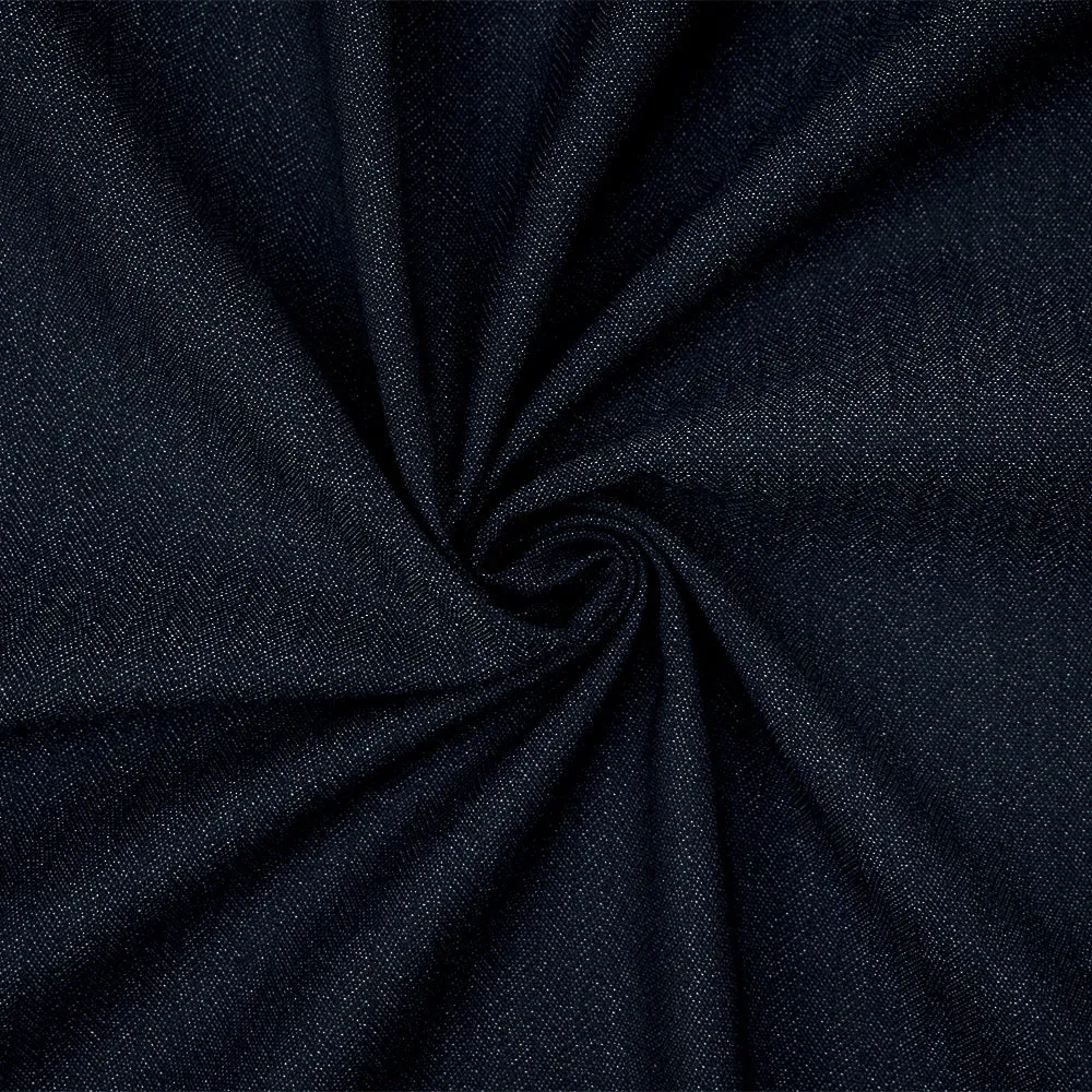 Deep Blue-Gray Poly-Wool Herringbone Twill Suiting Fabric