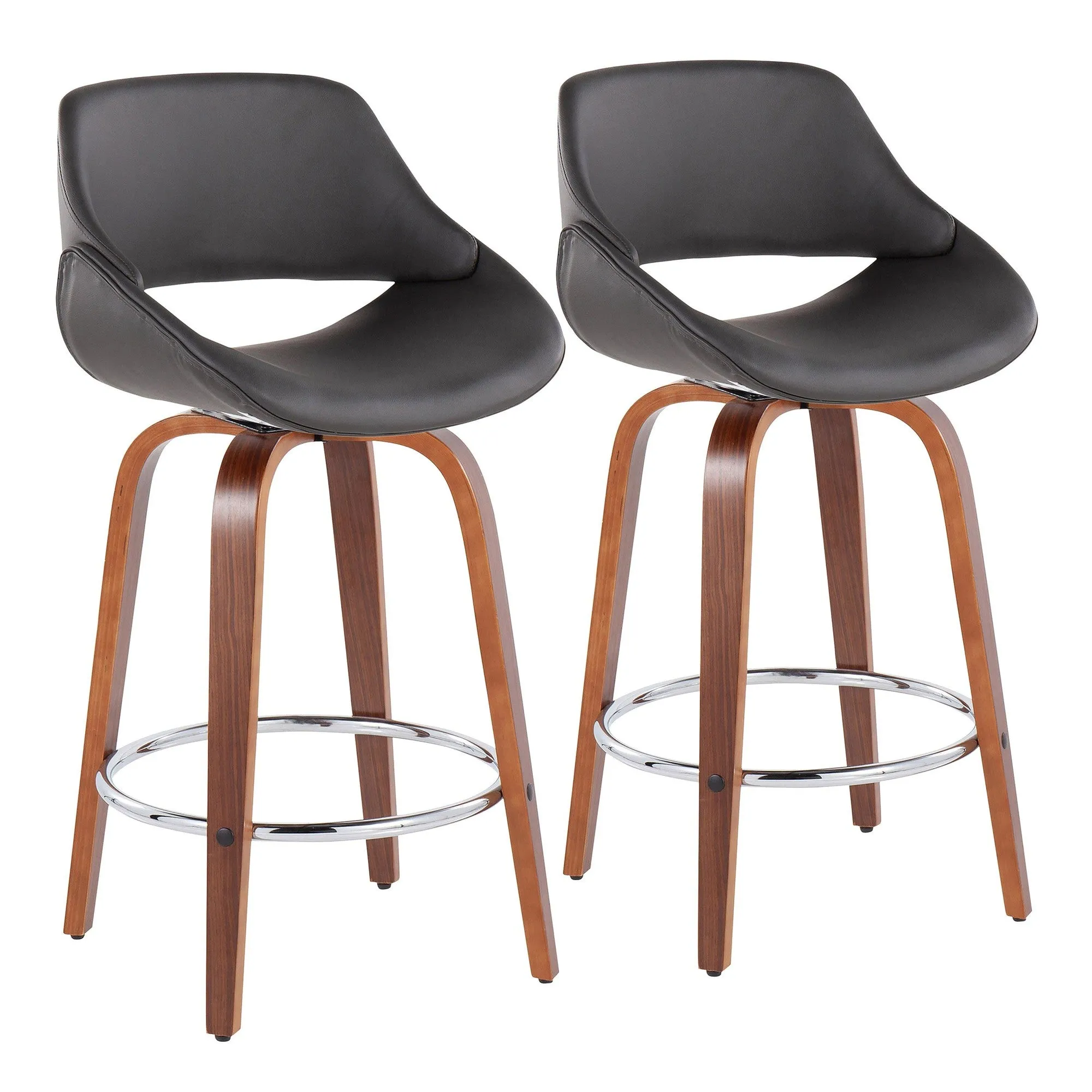 Fabrico Fixed-Height Counter Stool - Set of 2 Black By LumiSource - B26-FBCOPU-SWVR2 WLBK2