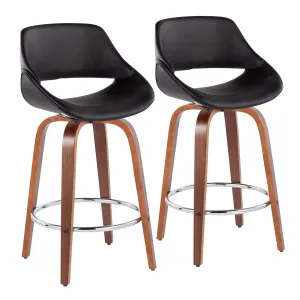 Fabrico Fixed-Height Counter Stool - Set of 2 Black By LumiSource - B26-FBCOPU-SWVR2 WLBK2