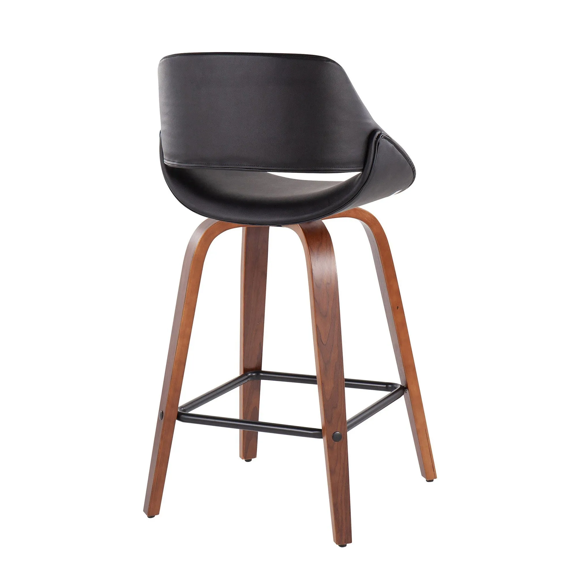 Fabrico Fixed-Height Counter Stool - Set of 2 Black By LumiSource - B26-FBCOPU-SWVX2 WLBK2