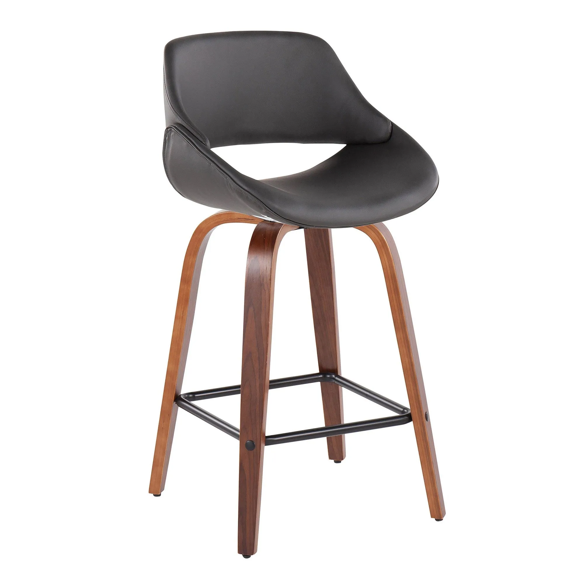 Fabrico Fixed-Height Counter Stool - Set of 2 Black By LumiSource - B26-FBCOPU-SWVX2 WLBK2