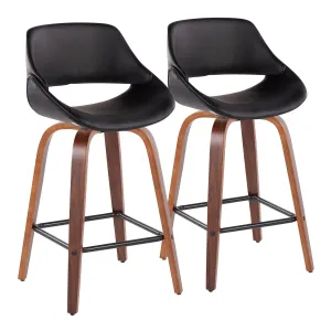 Fabrico Fixed-Height Counter Stool - Set of 2 Black By LumiSource - B26-FBCOPU-SWVX2 WLBK2