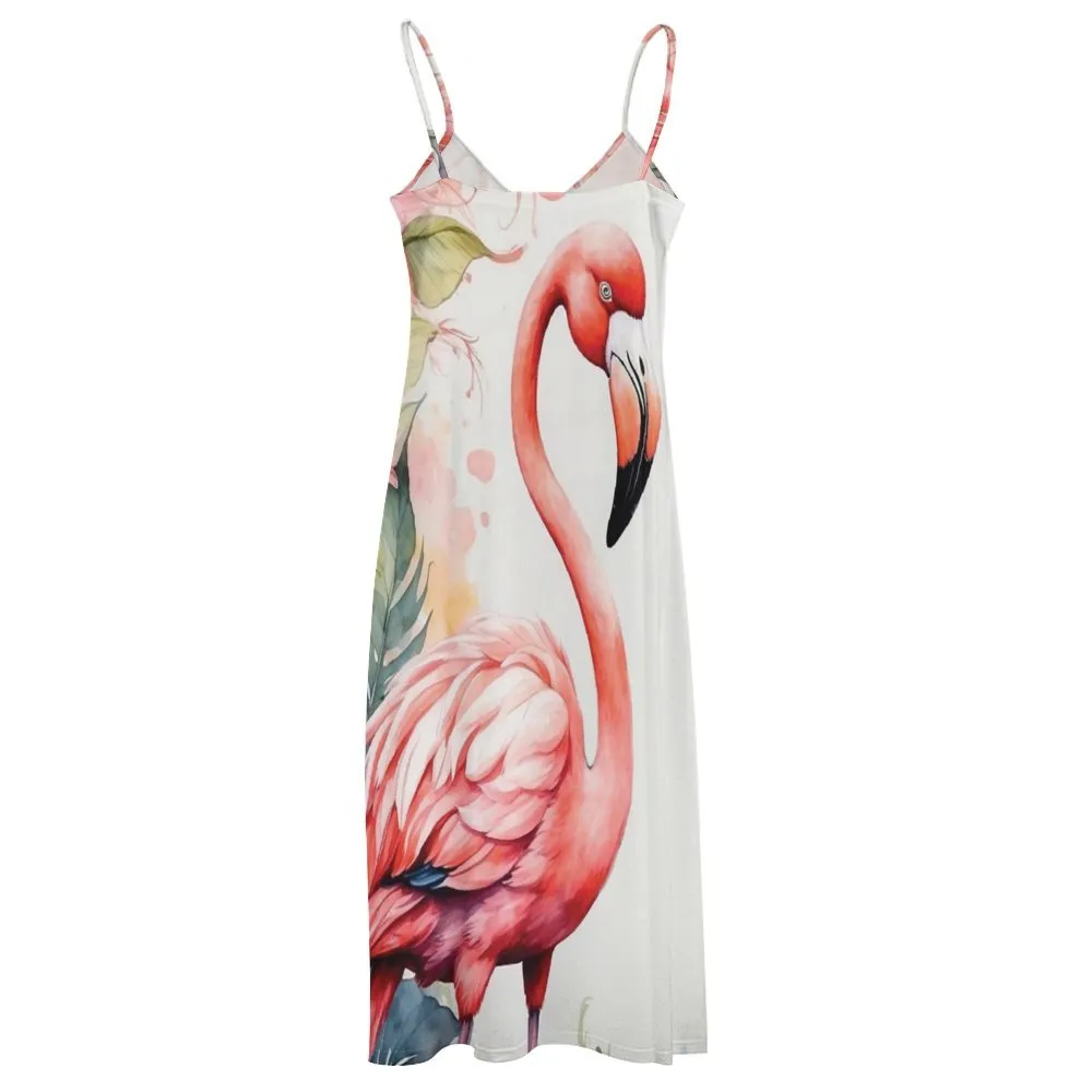 Flamingo Spaghetti Strap Ankle-Length Dress Long dress