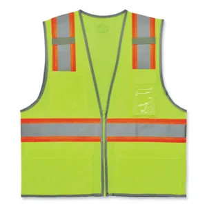 Glowear 8246z-s Single Size Class 2 Two-tone Mesh Vest, Polyester, Large, Lime, Ships In 1-3 Business Days