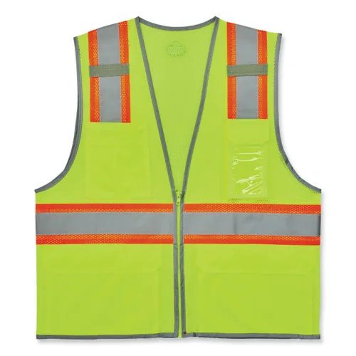 Glowear 8246z-s Single Size Class 2 Two-tone Mesh Vest, Polyester, Large, Lime, Ships In 1-3 Business Days