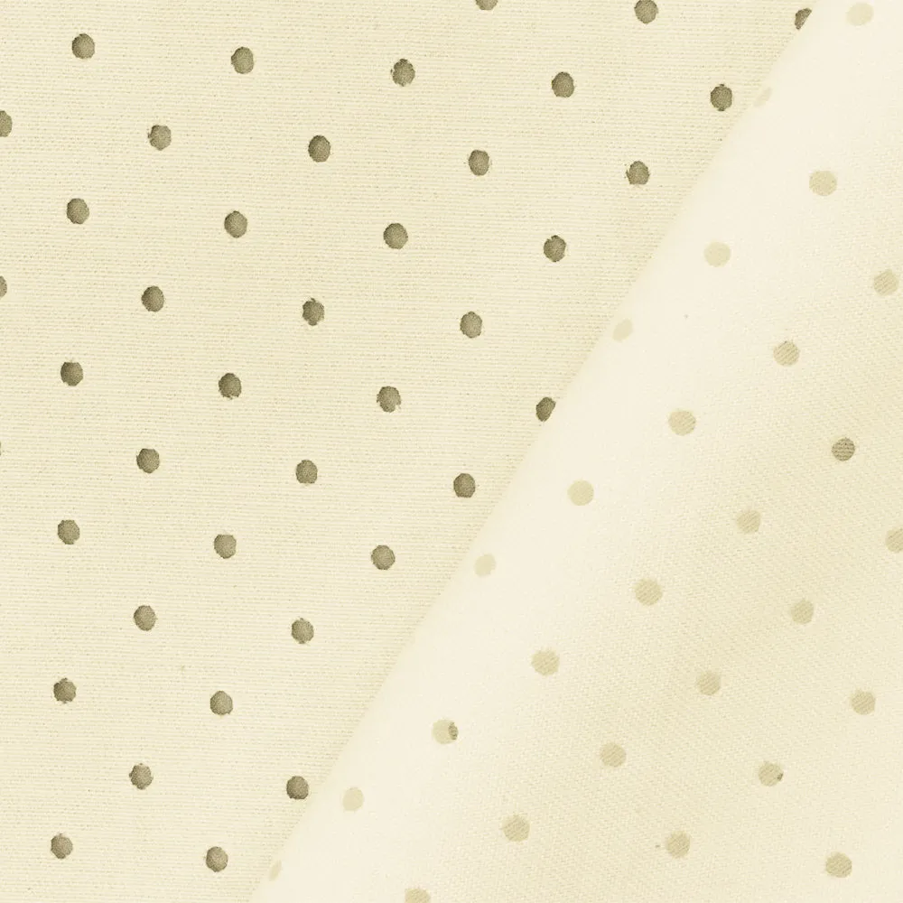 Ivory Famous Maker Cotton-Rayon Laser Cut Dot Twill Woven Fabric