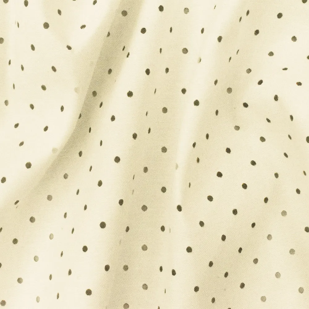 Ivory Famous Maker Cotton-Rayon Laser Cut Dot Twill Woven Fabric