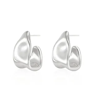 Kyerlyn Chunky Silver Geometric Stud Earrings