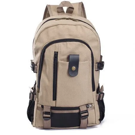 Men's Canvas Backpack - Durable Student Bag with Zipper, 44x28x16cm, Stylish & Practical