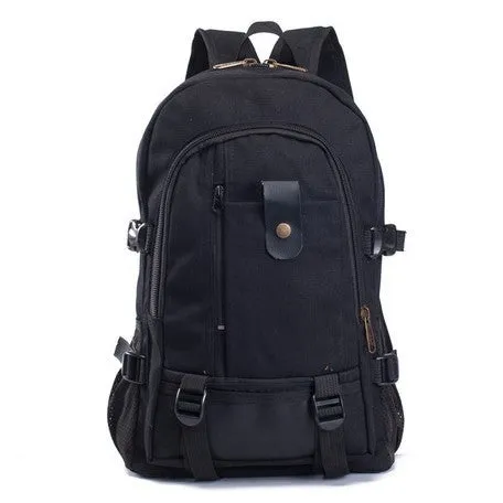 Men's Canvas Backpack - Durable Student Bag with Zipper, 44x28x16cm, Stylish & Practical