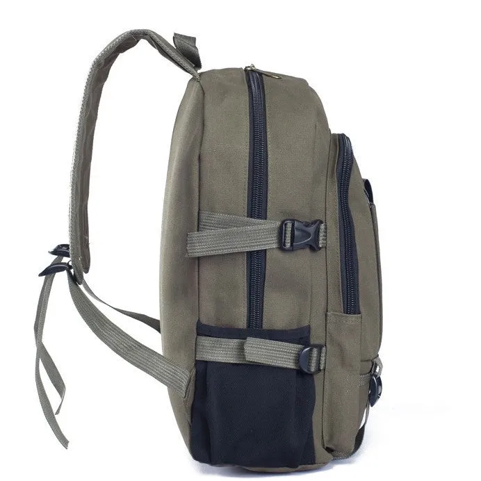 Men's Canvas Backpack - Durable Student Bag with Zipper, 44x28x16cm, Stylish & Practical