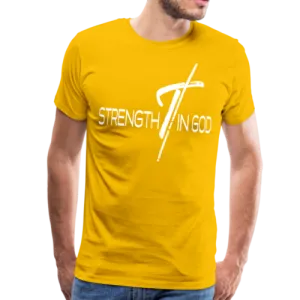 Mens T-Shirts, Strength in God Graphic Text Shirt