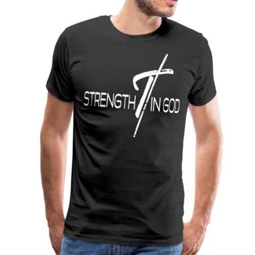 Mens T-Shirts, Strength in God Graphic Text Shirt