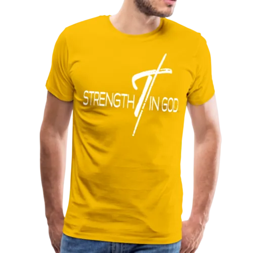 Mens T-Shirts, Strength in God Graphic Text Shirt