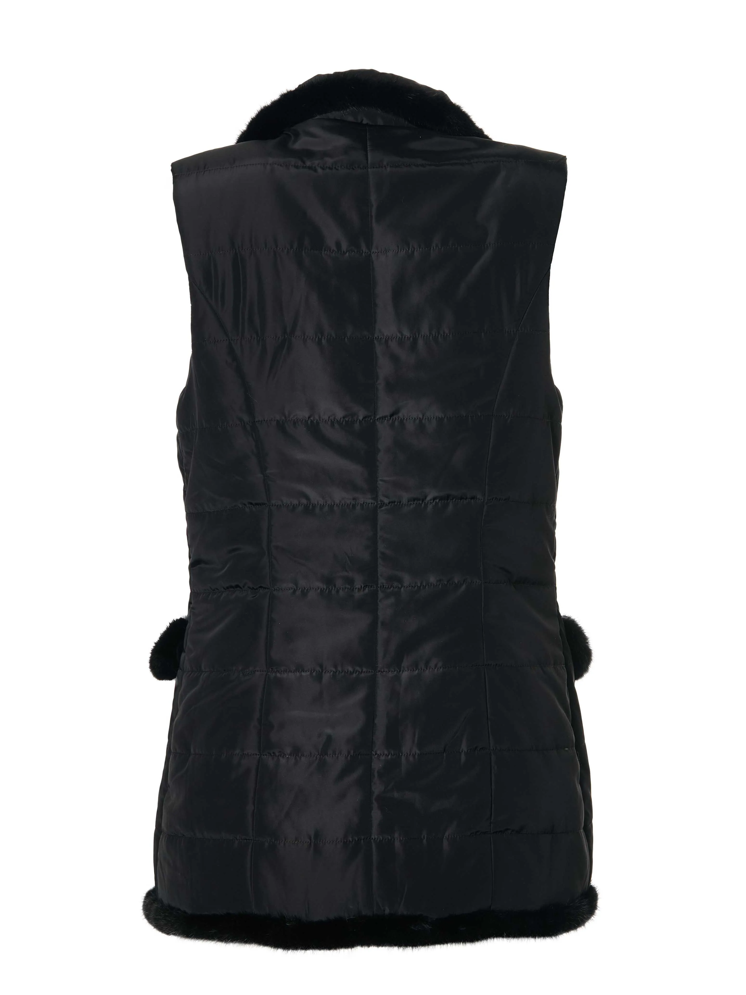 Mink Nylon Vest in Black