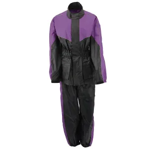 NexGen Ladies XS5001 Black and Purple Water Proof Rain Suit with