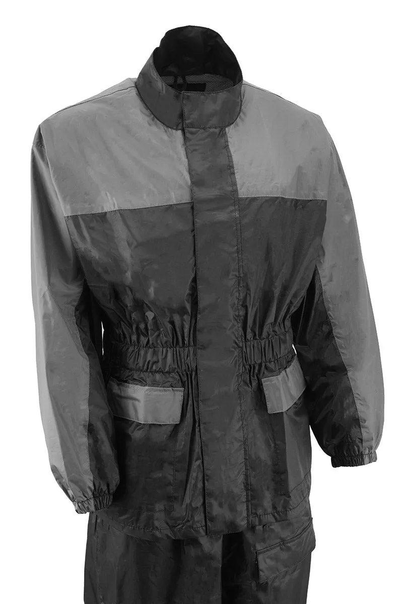 NexGen Ladies XS5031 Grey and Black Water Proof Rain Suit with Cinch Sides