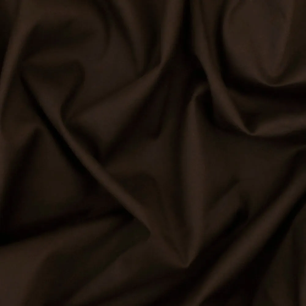 Night Brown Solid Stretch Cotton Poplin Woven Fabric