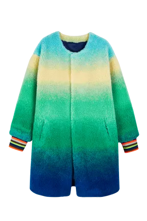 Ombré Faux Shearling Coat