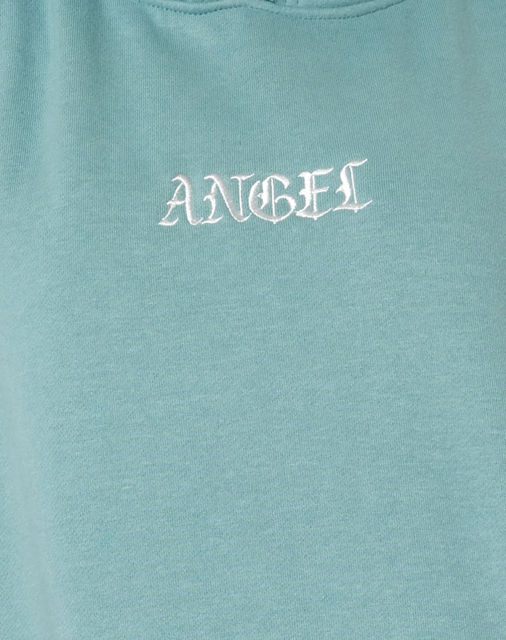 Oversize Hoodie in Seafoam 'Angel' Embro