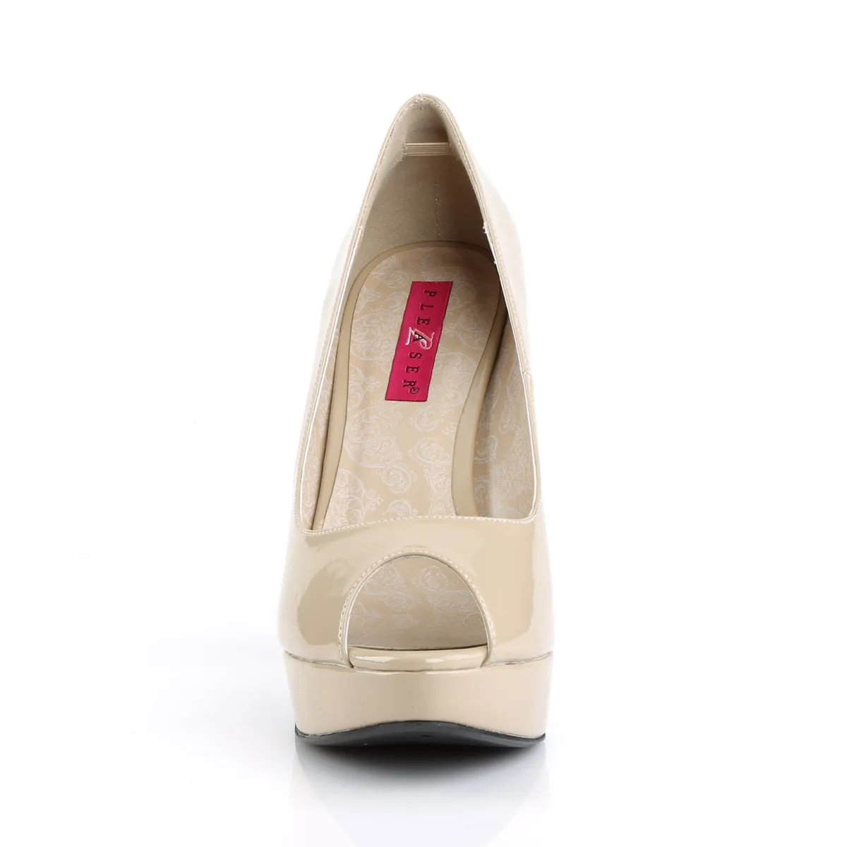 Peep Toe Large Size Pumps Cream