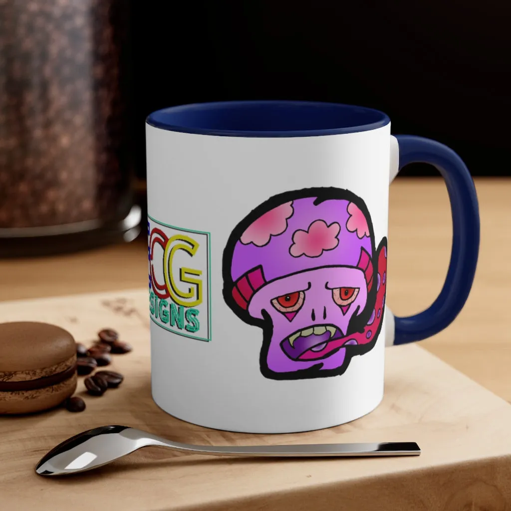 Pink Shroom Accent Coffee Mug, 11oz