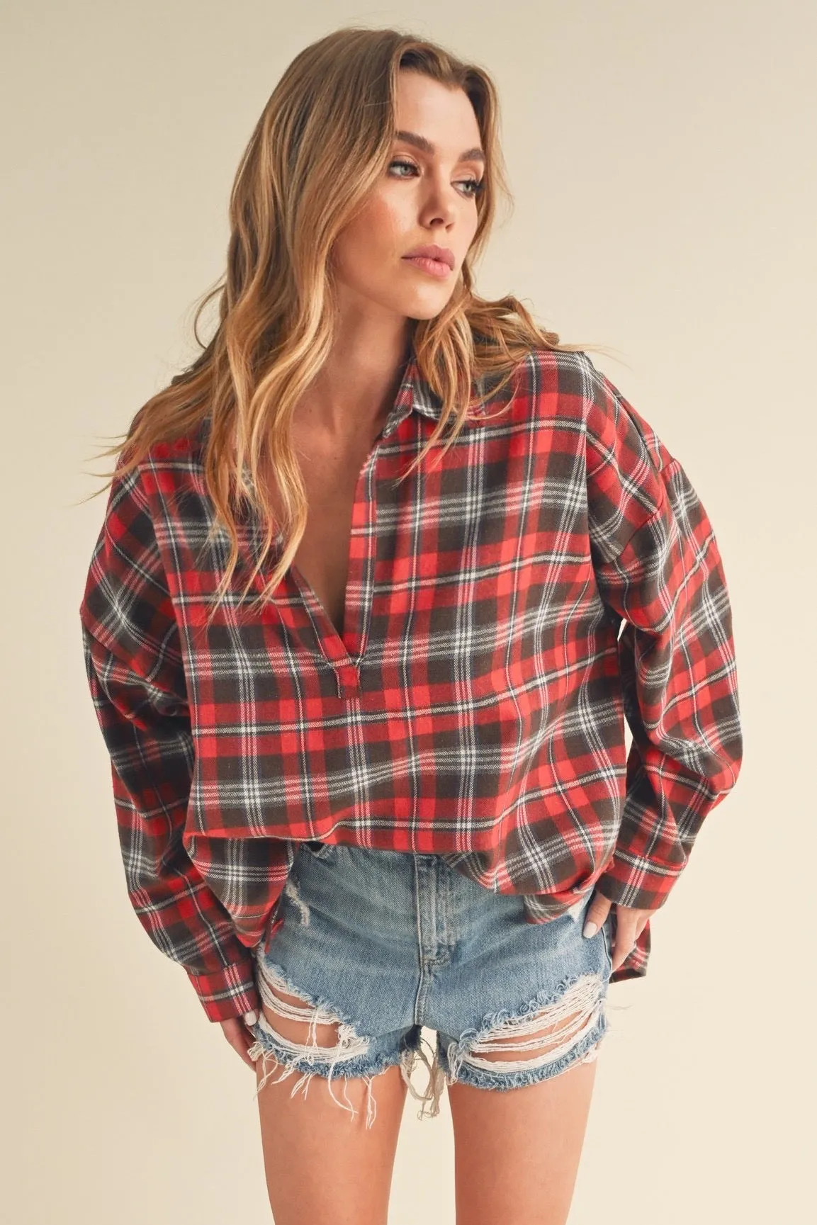 Plaid Pullover Shirt