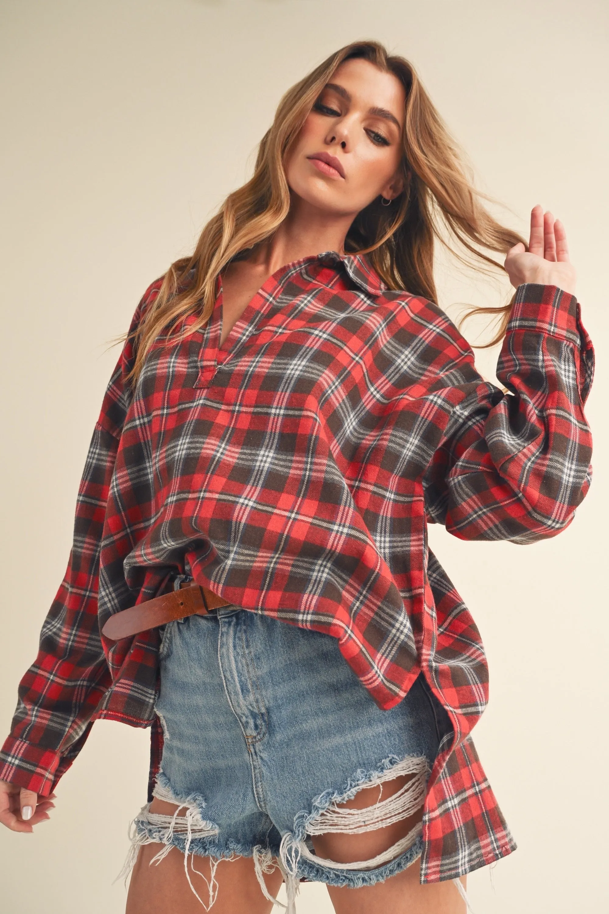 Plaid Pullover Shirt