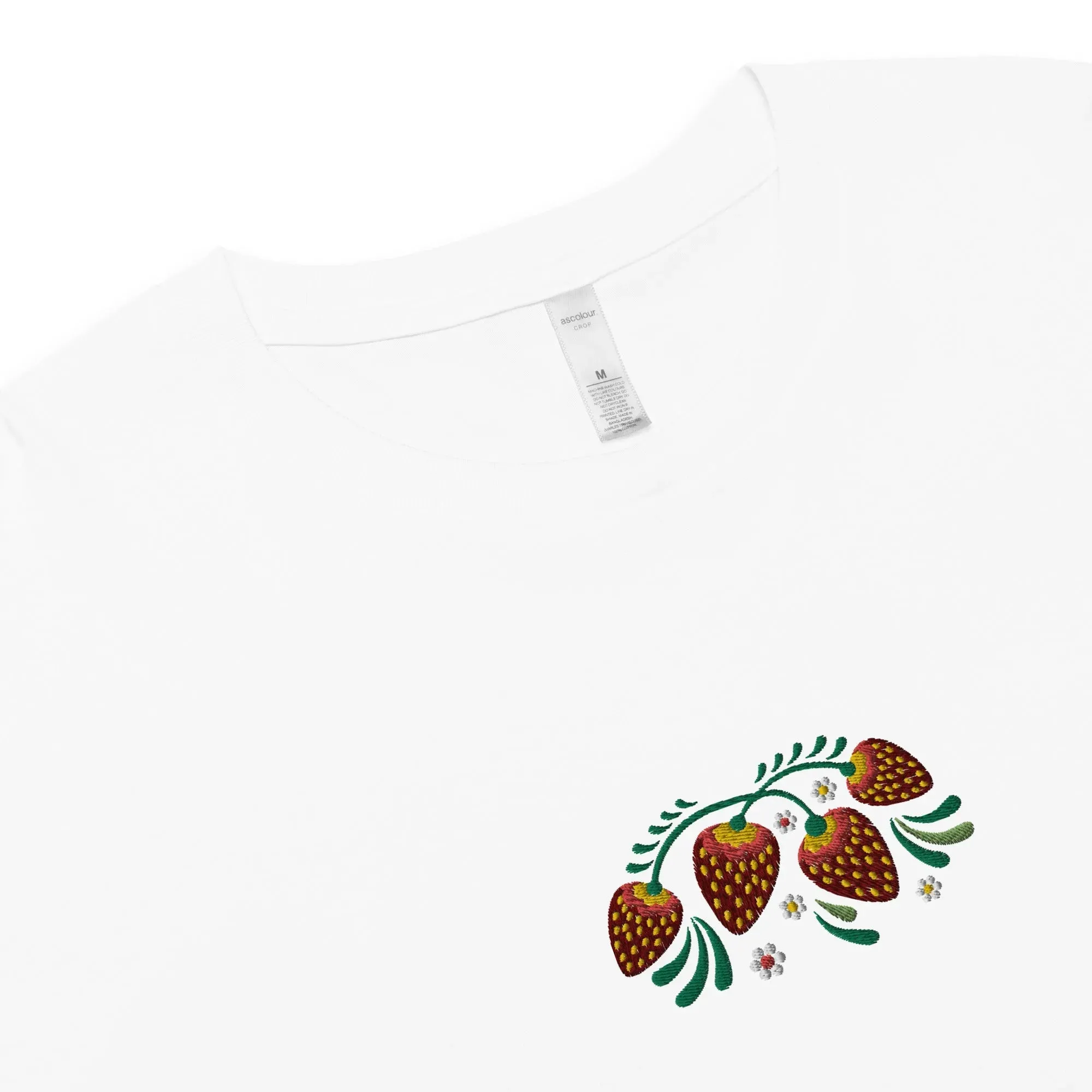 Russian Khokhloma Embroidered Cropped T-Shirt