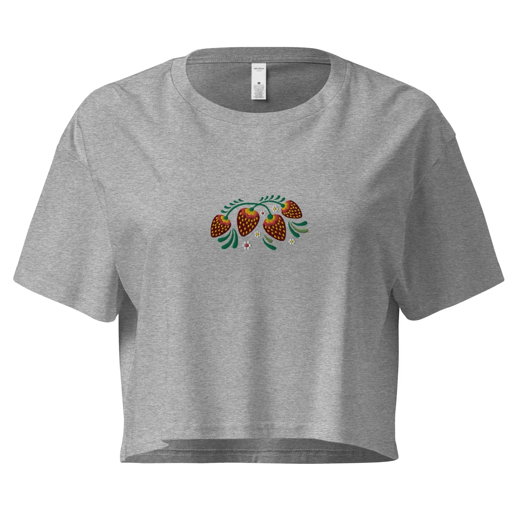 Russian Khokhloma Embroidered Cropped T-Shirt